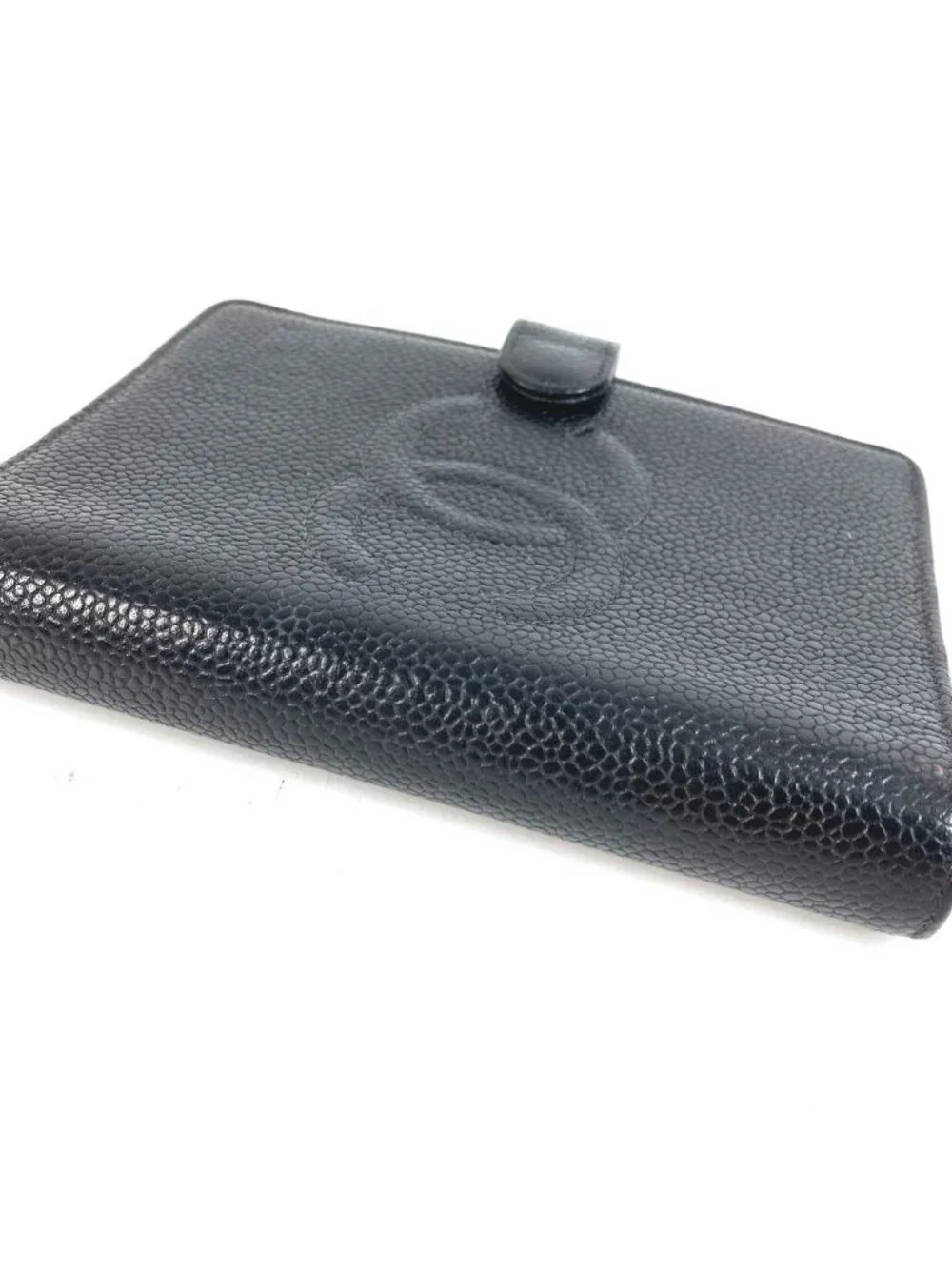 Chanel Notebook Cover CC Logo Caviar Leather Black Agenda